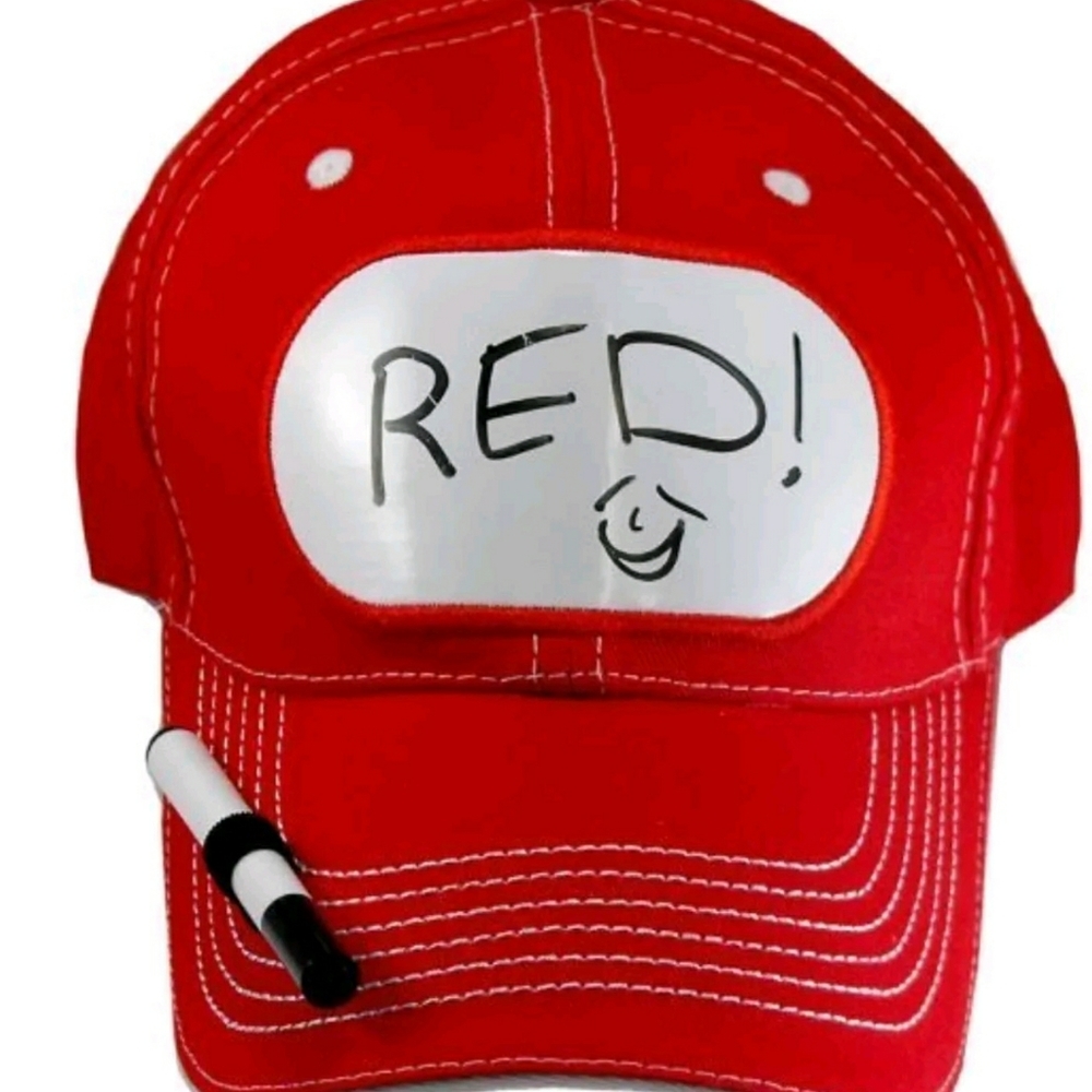 Billy Bob RED BILLBOARD HAT Dry Eraser Adjustable Baseball Cap Post a Message